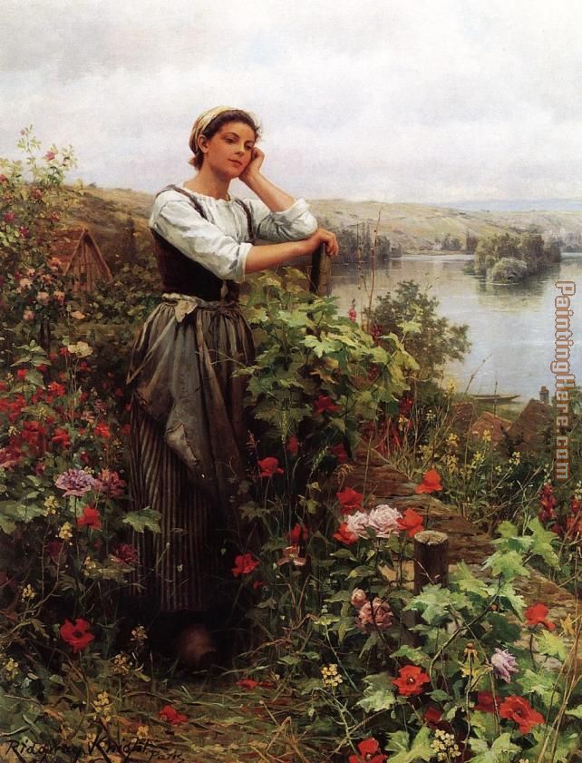 A Pensive Monent painting - Daniel Ridgway Knight A Pensive Monent art painting